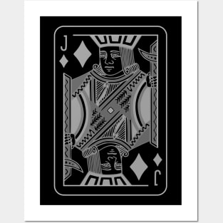 Jack of Diamonds Grayscale Posters and Art